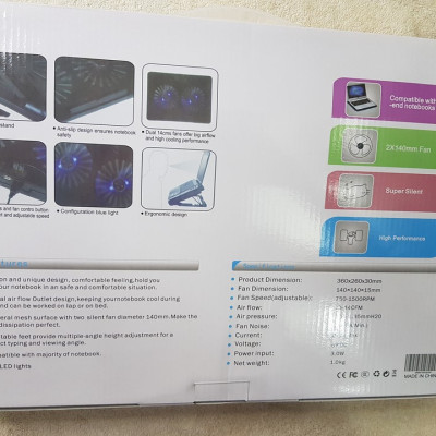 Đế Tản Nhiệt laptop N99 loại 2 quạt - Quạt tản nhiệt cho laptop từ 17inch trở xuống
