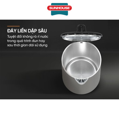 Ấm siêu tốc Inox 2 lớp 2L Sunhouse SHD1396 - Hàng Chính Hãng