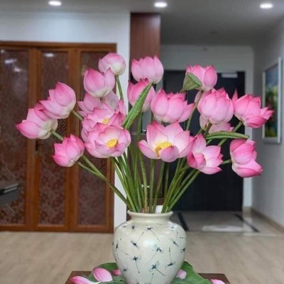 lọ hoa dáng vò cao 30cm  gốm sứ Bát Tràng men rạn vẽ hoạ tiết