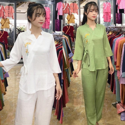 Đồ Lam Đi Chùa # Lục Giác Hoa Cúc # Đồ Bộ Nữ # Quần Áo