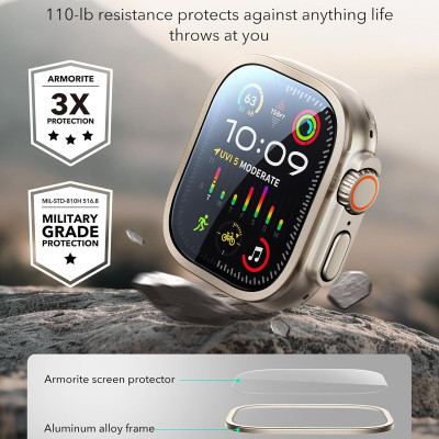 Kính Cường Lực Bảo Vệ Viền ESR Armorite Screen Protector cho Apple Watch Ultra 2/1 49mm – Hàng Chính Hãng 