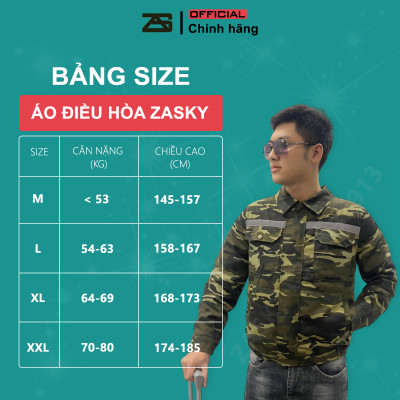 [BÁN CHẠY] Bộ Áo Điều Hoà ZASKY Nhật Bản Pin Dung Lượng 40.000mah Cao Cấp Chạy 18-20 Tiếng, Tặng Đá Khô Làm Mát, Bảo Hành 12 Tháng Lỗi 1 Đổi 1