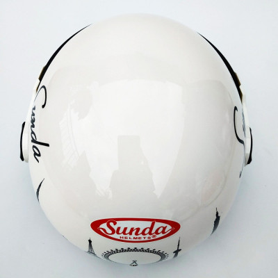 Mũ bảo hiểm nửa đầu có kính Sunda 180B tem