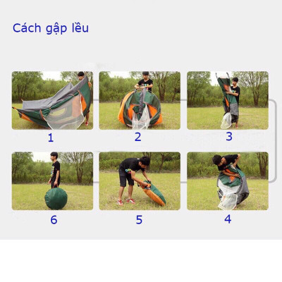 Lều Cắm Trại Lều Du Lịch Tự Bung Gấp Gọn Chống Nước 2-3 Người ( 2x 1.5 x 1.4 m) Giao Màu Ngẫu Nhiên 