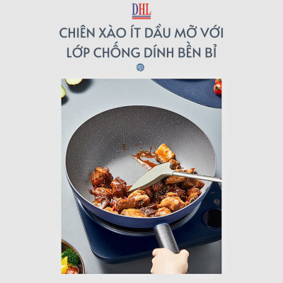 Chảo xào chống dính lòng sâu vân đá cao cấp Mitomo Cooker King siêu bền- Hàng chính hãng