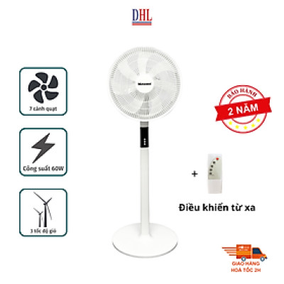 Quạt đứng điện tử có điều khiễn từ xa, hẹn giờ Mitomo FCE-60AEV, công suất 60W, động cơ dây đồng hàng chính hãng - Bảo hành 2 năm