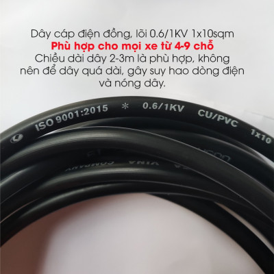 Dây câu bình ắc quy ô tô LOẠI 1 TRÊN THỊ TRƯỜNG, lõi đồng 0,6 đến 1kV, không nóng dây TÂM LUÂN Chổi lau tẩm dầu - Hàng chính hãng