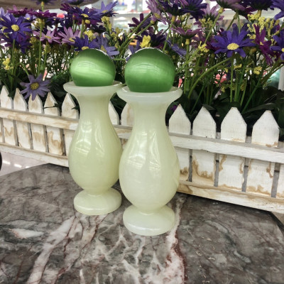 Bộ combo cặp Lục Bình Lọ Hoa đá ngọc onyx kết hợp quả cầu phong thủy