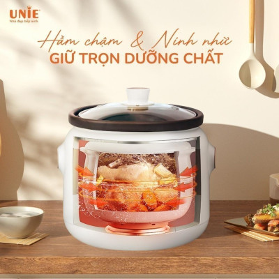 Nồi kho hầm chuyên dụng UNIE USC208, Dung tích 2L, 8 chức năng kho hầm, Lòng nồi gốm Ceramic cao cấp, thiết kế bắt mắt- HÀNG CHÍNH HÃNG 