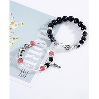 Vòng cặp nam nữ đá thiên nhiên phối charm bạc - Ngọc Quý Gemstones