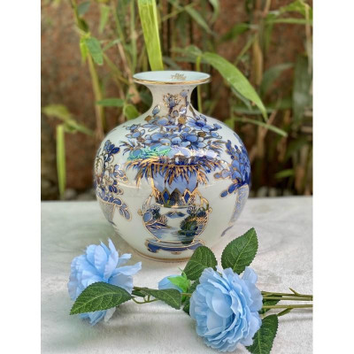 Bình hút lộc vẽ vàng kim. Gốm sứ Bát Tràng cao cấp