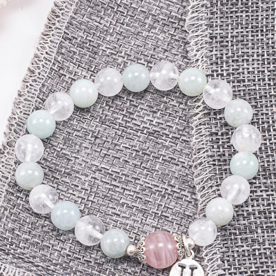 Vòng Tay Phong Thủy Nữ Đá Cẩm Thạch Phỉ Thúy Mix Ưu Linh Trắng (8mm) Nhiều Mệnh Ngọc Quý Gemstones