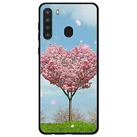 Ốp lưng dành cho Samsung Galaxy A21 mẫu Cây Đào Tim