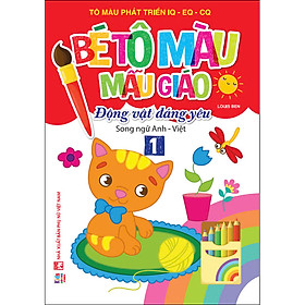 Bé tô màu mẫu giáo - Động vật đáng yêu- Song ngữ Anh Việt