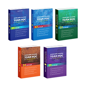 Sách toán học - Combo Sách Đánh Thức Tài Năng Toán Học - Tổng Hợp Kiến Thức Toán Học Cho Học Sinh Cấp Cấp 1, Cấp 2 ( Bộ 5 Cuốn ) Á Châu books, bìa cứng, in màu