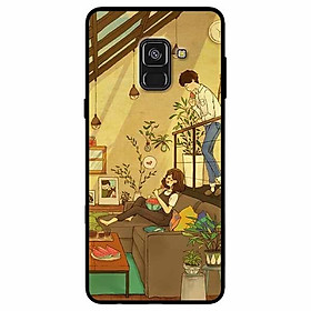 Ốp lưng dành cho Samsung A8 Plus mẫu Cặp Đôi Ăn Dưa