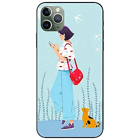 Ốp lưng in cho Iphone 11 Pro Mẫu Cô Gái Mèo Vàng