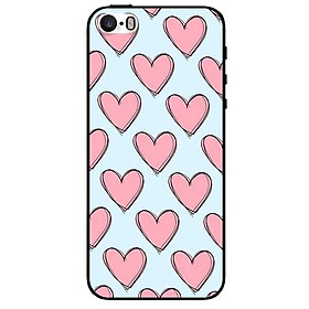 Ốp lưng dành cho Iphone 5 / 5s / 5Se - Iphone 6 / 6s - Iphone 6 Plus / 6s Plus mẫu Tim Hồng Nền Xanh