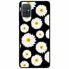 Ốp lưng dành cho Samsung A51 mẫu Hoạ Tiết Cúc Nền Đen