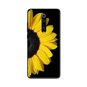 Ốp Lưng in cho Xiaomi Redmi K20 Mẫu Hoa Hướng Dương Nền Đen - Hàng Chính Hãng
