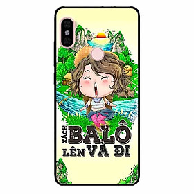 Ốp lưng in cho Xiaomi Redmi Note 5 Pro Mẫu Xách Balo Lên Nữ