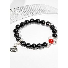 Vòng tay đá obsidian phối charm halloween (hạt 8mm) - Ngọc Quý Gemstones