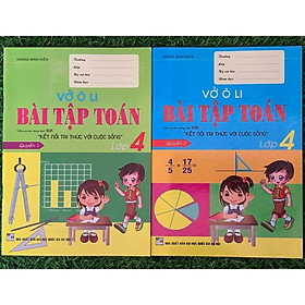 Combo vở ô li bài tập toán lớp 4 (quyển 1 + 2) (Bộ SGK  kết nối tri thức với cuộc sống) (HA-MK)
