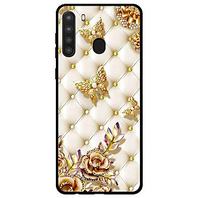 Ốp lưng dành cho Samsung Galaxy A21 mẫu Bướm Vàng Giả Da