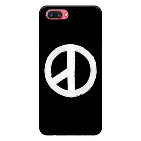 Ốp Lưng in cho Oppo A3s, Realme C1 Mẫu Peace Y Nền Đen - Hàng Chính Hãng