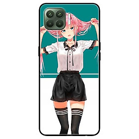 Ốp lưng dành cho Oppo A93 - F17 Pro mẫu Cô Gái Anime Tóc Hồng