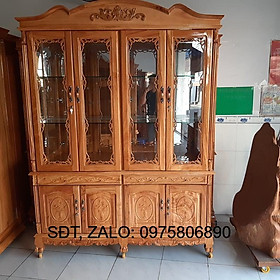 TỦ R Ư Ợ U GỖ GÕ ĐỎ 160cm x cao 210cm x hông 42cm , TỦ TRƯNG BÀY TRANG TRÍ PHÒNG KHÁCH