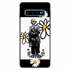 Ốp lưng in cho Samsung S10 Plus Mẫu Chàng Trai Hai Hoa Cúc