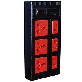 Combo Ổ cắm Điện Quang ECO ĐQ ESK 2BR 6ECO (6 Lỗ, dây dài 2m, màu đen đỏ) và Bút thử điện Điện Quang ĐQ ETP02 R đổi đầu