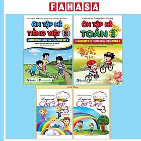 Sách - Bộ Sách Ôn Tập Hè Tiếng Việt 3 + Ôn Tập Hè Toán 3 (Bộ 2 Cuốn) - Tặng Kèm Sách Luyện Viết Chữ Đẹp Lớp 3 - Tập 1 + Tập 2