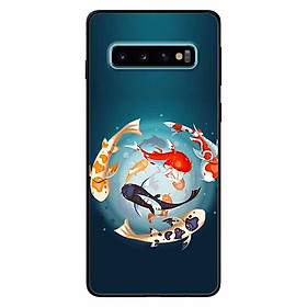 Ốp lưng in cho Samsung S10 Mẫu Koi Vây Quanh