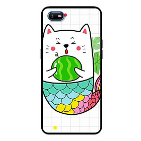 Ốp Lưng in cho Oppo A1K Mẫu Mèo Cá Ôm Dưa Hấu - Hàng Chính Hãng