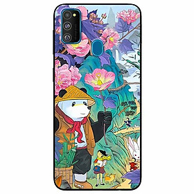 Ốp lưng dành cho Samsung M30s mẫu Gấu Cầm Hoa