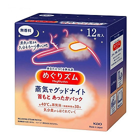 Hộp 12 miếng dán cổ vai gáy xông hơi giúp ngủ ngon thư giãn Kao Good Night Nhật Bản