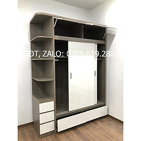 Tủ áo hiện đại gỗ công nghiệp giá 1m6x2m4
