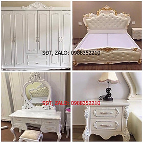 combo bộ giường tủ tân cổ điển 06