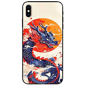 Ốp lưng cho iPhone X - iPhone Xs - Xs Max - XR - iPhone 11 - 11 Pro Max - Rồng Xanh Trăng Vàng - Hàng Chính Hãng