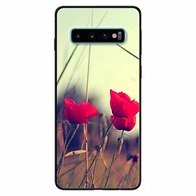 Ốp lưng dành cho Samsung S10 Plus mẫu Ba Nụ Hoa Đỏ
