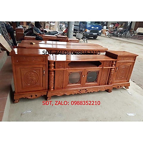 Kệ tivi cột nho gỗ xoan Đào