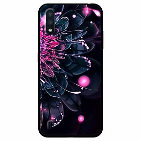 Ốp lưng in cho Samsung A01 Mẫu Mẫu Đơn Hồng Đen