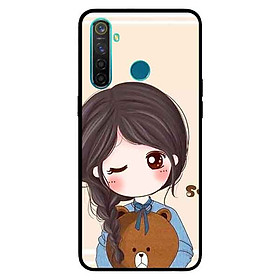 Ốp Lưng in cho Realme 5 Pro / Realme Q Mẫu Nàng Ôm Gấu - Hàng Chính Hãng