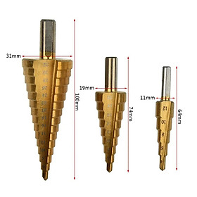 Mũi khoan đa năng, mũi khoan bước thép chuôi tròn phủ titanium
