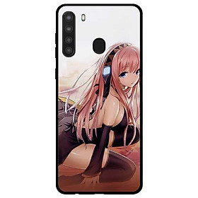 Ốp lưng dành cho Samsung Galaxy A21 mẫu Anime Cô Gái Tất Đen
