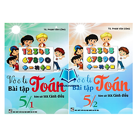 Sách - Combo Vở Ô Li Bài Tập Toán 5 - tập 1 + 2 (Bám Sát SGK Cánh Diều)