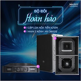 Combo Bộ Đôi Hoàn Hảo 1 cặp Loa Hỏa Tiễn K212N, 1 Main 2 kênh MX-3800S  - Hàng Nhập Khẩu Chính Hãng