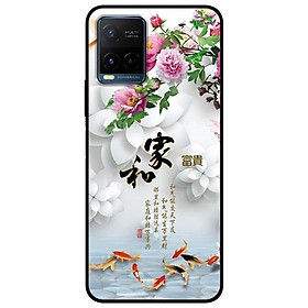 Ốp lưng dành cho Vivo Y21 - Vivo Y21s mẫu Chim Cá Nền Hoa Trắng